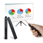 XM930 Caneta Sem Fios 2.4GHz para Virar Páginas em PowerPoint com Apontador Laser Multimédia e Recetor USB, Suporta Aviso de Bateria Fraca, Distância de Controlo Remoto: 100m, 100m Branco, 100m Preto