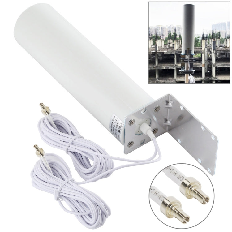 Antena Externa Omni de Barril 4G LTE WiFi 12DBi com CRC9 Macho, CRC9