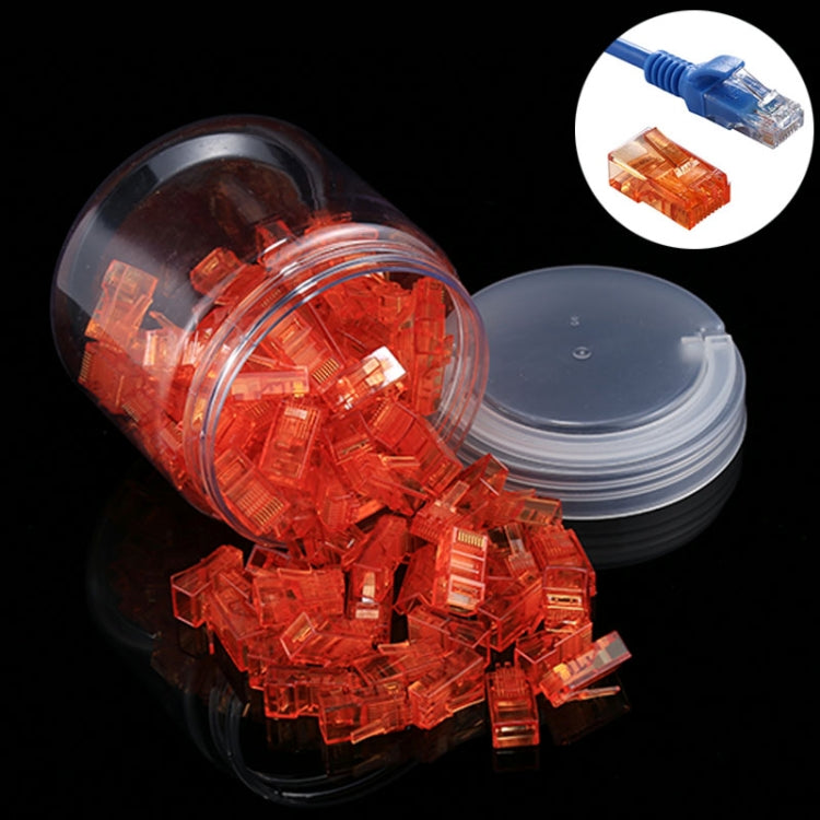 100 Peças de Plugue Modular RJ45 Anpwoo Amp01, 100 Peças (Amarelo), 100 Peças (Azul), 100 Peças (Laranja)
