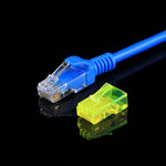 100 Peças de Plugue Modular RJ45 Anpwoo Amp01, 100 Peças (Amarelo), 100 Peças (Azul), 100 Peças (Laranja)