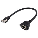 Cabo Extensor com Trava de Parafuso para Montagem em Painel de Rede CAT6E RJ45 Fêmea para Macho, Comprimento: 0,3m