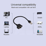 Cabo Extensor com Trava de Parafuso para Montagem em Painel de Rede CAT6E RJ45 Fêmea para Macho, Comprimento: 1m