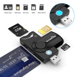 Leitor de Cartões Multifuncional ROCKETEK CR310 USB 3.0 + Cartão TF + Cartão SD + Cartão SIM + Cartão Inteligente, USB 3.0