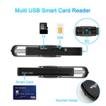 Leitor de Cartões Multifuncional ROCKETEK CR310 USB 3.0 + Cartão TF + Cartão SD + Cartão SIM + Cartão Inteligente, USB 3.0