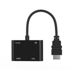 Adaptador Onten 5165HV HDMI para HDMI + VGA, 5165HV
