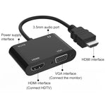 Adaptador Onten 5165HV HDMI para HDMI + VGA, 5165HV