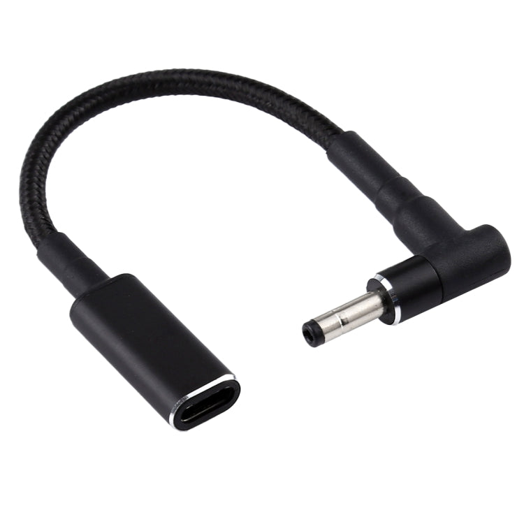 Cabo com Trança de Nylon Adaptador PD 100W 18.5-20V 4.0 x 1.35mm Cotovelo para USB-C / Type-C