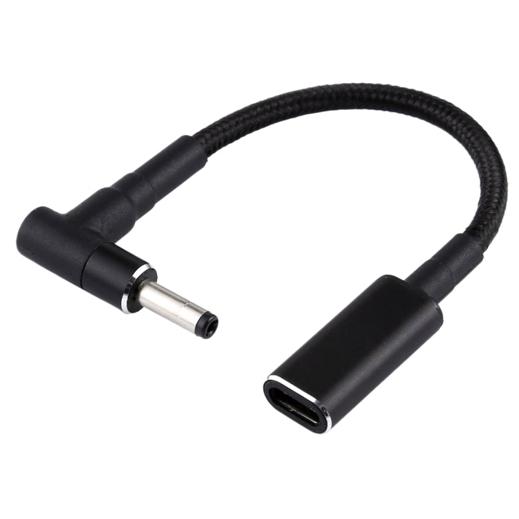 Cabo com Trança de Nylon Adaptador PD 100W 18.5-20V 4.0 x 1.35mm Cotovelo para USB-C / Type-C