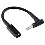 Adaptador PD 100W 18.5-20V 4.5 x 0.6mm em ângulo para USB-C / Type-C Cabo de Nylon Trançado para HP, 4.5 x 0.6mm