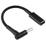 Adaptador PD 100W 18.5-20V 4.5 x 0.6mm em ângulo para USB-C / Type-C Cabo de Nylon Trançado para HP, 4.5 x 0.6mm