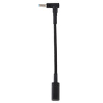 Adaptador PD 100W 18.5-20V 4.5 x 0.6mm em ângulo para USB-C / Type-C Cabo de Nylon Trançado para HP, 4.5 x 0.6mm