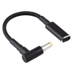 Adaptador PD 100W 18.5-20V 5.5 x 2.5mm em ângulo para USB-C / Type-C Cabo de Nylon Trançado, 5.5 x 2.5mm