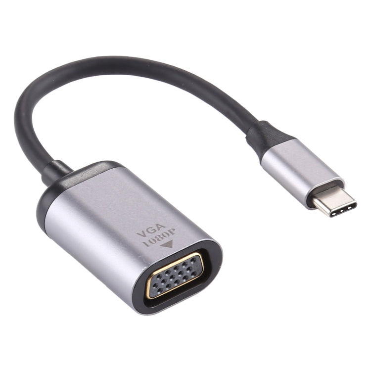 Cabo Adaptador de Ligação VGA Fêmea 1080P para Type-C / USB-C Macho, VGA Fêmea para Type-C Macho