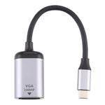 Cabo Adaptador de Ligação VGA Fêmea 1080P para Type-C / USB-C Macho, VGA Fêmea para Type-C Macho