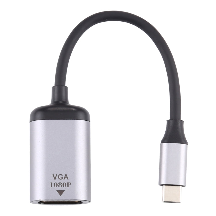 Cabo Adaptador de Ligação VGA Fêmea 1080P para Type-C / USB-C Macho, VGA Fêmea para Type-C Macho