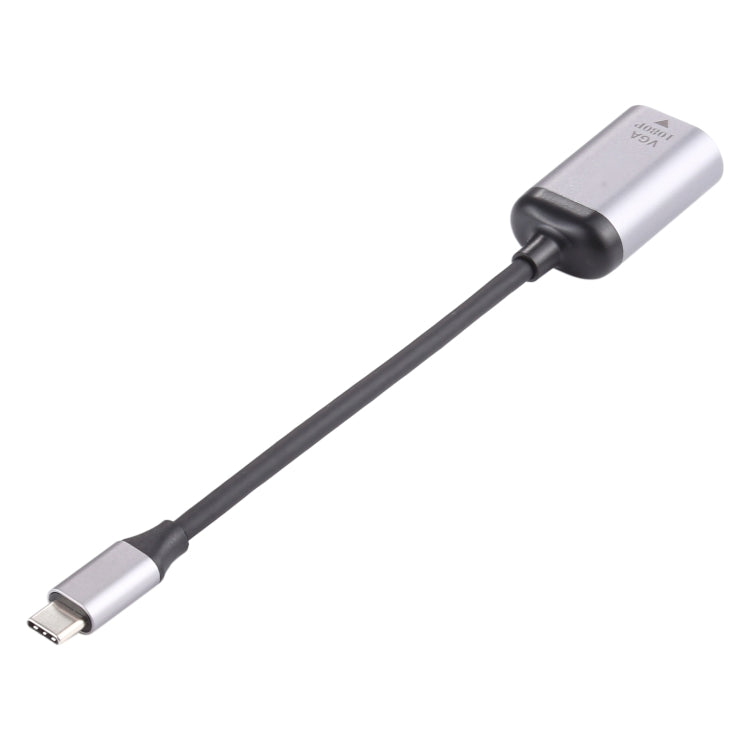 Cabo Adaptador de Ligação VGA Fêmea 1080P para Type-C / USB-C Macho, VGA Fêmea para Type-C Macho