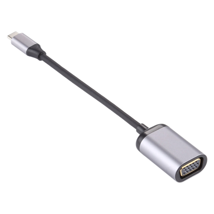 Cabo Adaptador de Ligação VGA Fêmea 1080P para Type-C / USB-C Macho, VGA Fêmea para Type-C Macho