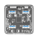 ORICO MH4U-100 Hub de Secretária Transparente USB 3.0 com Cabo Micro USB de 100cm, MH4U-100