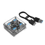 ORICO MH4U-100 Hub de Secretária Transparente USB 3.0 com Cabo Micro USB de 100cm, MH4U-100