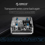 ORICO MH4U-100 Hub de Secretária Transparente USB 3.0 com Cabo Micro USB de 100cm, MH4U-100