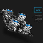 ORICO MH4U-100 Hub de Secretária Transparente USB 3.0 com Cabo Micro USB de 100cm, MH4U-100
