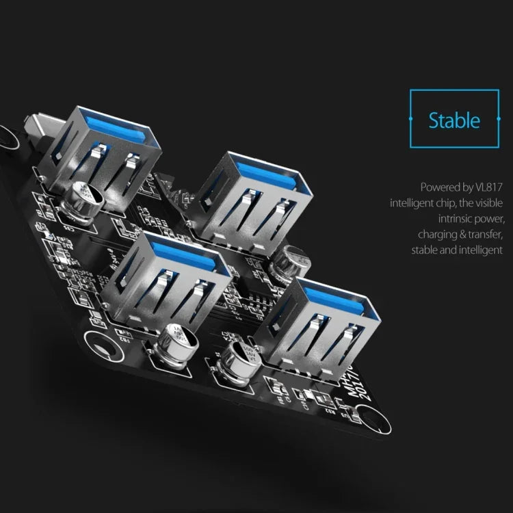 ORICO MH4U-100 Hub de Secretária Transparente USB 3.0 com Cabo Micro USB de 100cm, MH4U-100