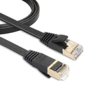 Cabo Patch Ultra Fino CAT7 10 Gigabit Ethernet 1m para Modem Router LAN - Com Conectores RJ45 Blindados, Comprimento: 1m