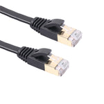 Cabo Patch Ultra Fino CAT7 10 Gigabit Ethernet 1m para Modem Router LAN - Com Conectores RJ45 Blindados, Comprimento: 1m