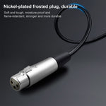 Cabo Adaptador de Conector de Áudio Metal Head 3,5mm Macho para XLR CANNON Fêmea de Alumínio com 3 Pinos, Comprimento Total: cerca de 35cm, 3 Pinos Fêmea