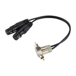 Cabo Adaptador de Conector de Áudio 2 RCA Macho em Cotovelo para 2 x XLR CANNON Fêmea com 3 Pinos para Microfone / Equipamento de Áudio, Comprimento Total: cerca de 34cm, 2 RCA Macho em Cotovelo