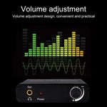 Conversor DAC 192KHz HD HIFI Óptico para RCA+3.5mm Auscultadores Canal 5.1 com Controlo de Volume, DAC 192KHz