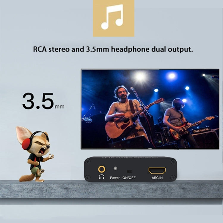Extrator de Áudio ARC 192KHz Adaptador HDMI ARC para SPDIF + Coaxial + L/R Conversor Canal de Retorno de Áudio, 192KHz ARC