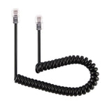 Cabo Extensor Telefónico RJ11 Macho para Macho de 4 Núcleos Estilo Mola, Comprimento Esticado: 2m (Preto), Comprimento: 2m