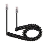 Cabo Extensão Telefónica RJ11 Macho para Macho de 4 Núcleos Estilo Mola, Comprimento Esticado: 3m (Branco), Comprimento: 3m