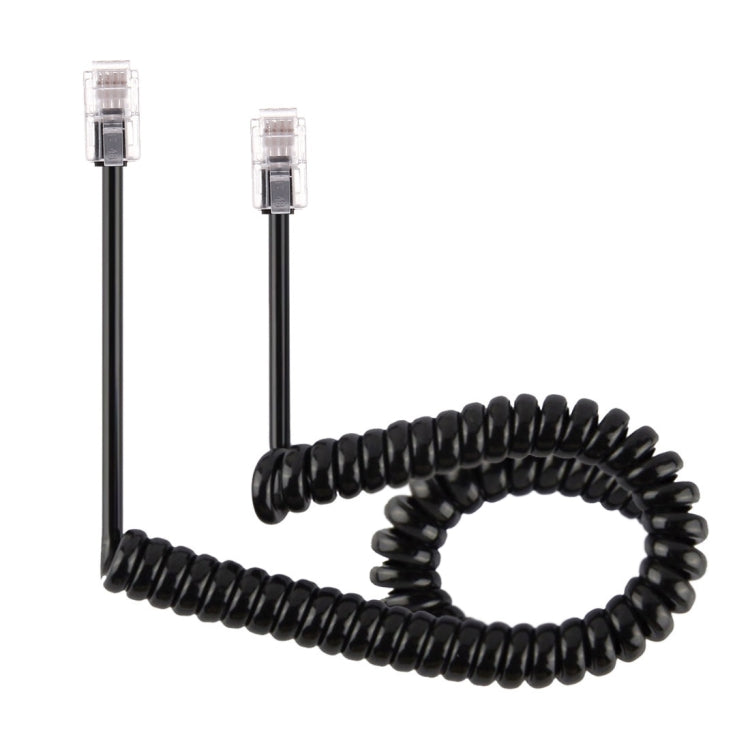 Cabo Extensão Telefónica RJ11 Macho para Macho de 4 Núcleos Estilo Mola, Comprimento Esticado: 3m (Branco), Comprimento: 3m