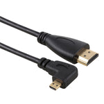 Cabo adaptador HDMI 4K macho de 50cm para Micro HDMI macho com ângulo esquerdo e conector banhado a ouro, 50cm esquerdo