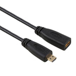 Cabo adaptador conector Micro HDMI fêmea para macho 30cm 1080P com revestimento dourado
