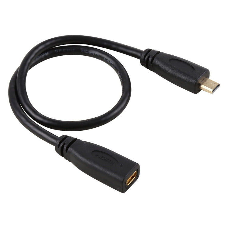 Cabo adaptador conector Micro HDMI fêmea para macho 30cm 1080P com revestimento dourado