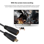 Cabo adaptador conector Micro HDMI fêmea para macho 30cm 1080P com revestimento dourado