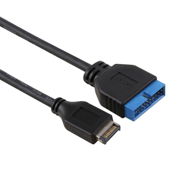 Cabo de expansão macho 19 pinos USB 3.1 Tipo-E para USB 3.0 para placa-mãe 30cm