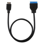 Cabo de expansão macho 19 pinos USB 3.1 Tipo-E para USB 3.0 para placa-mãe 30cm