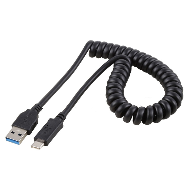 Cabo de extensão retrátil com mola USB 3.0 macho para USB-C / Tipo-C macho de alta velocidade 1,5m
