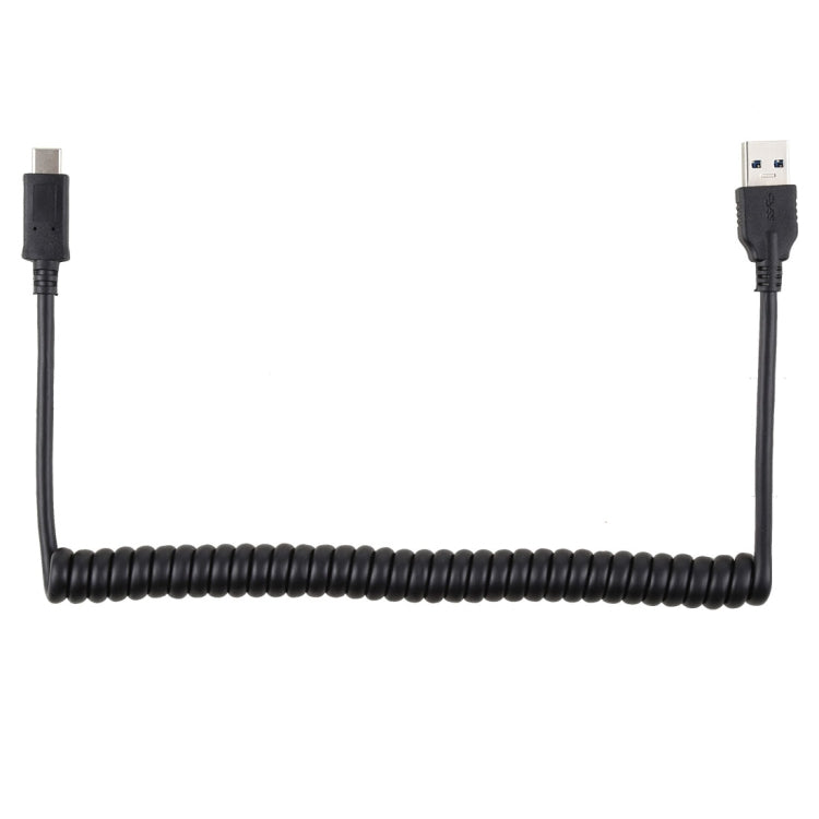 Cabo de extensão retrátil com mola USB 3.0 macho para USB-C / Tipo-C macho de alta velocidade 1,5m