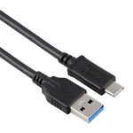 Cabo de extensão retrátil com mola USB 3.0 macho para USB-C / Tipo-C macho de alta velocidade 1,5m