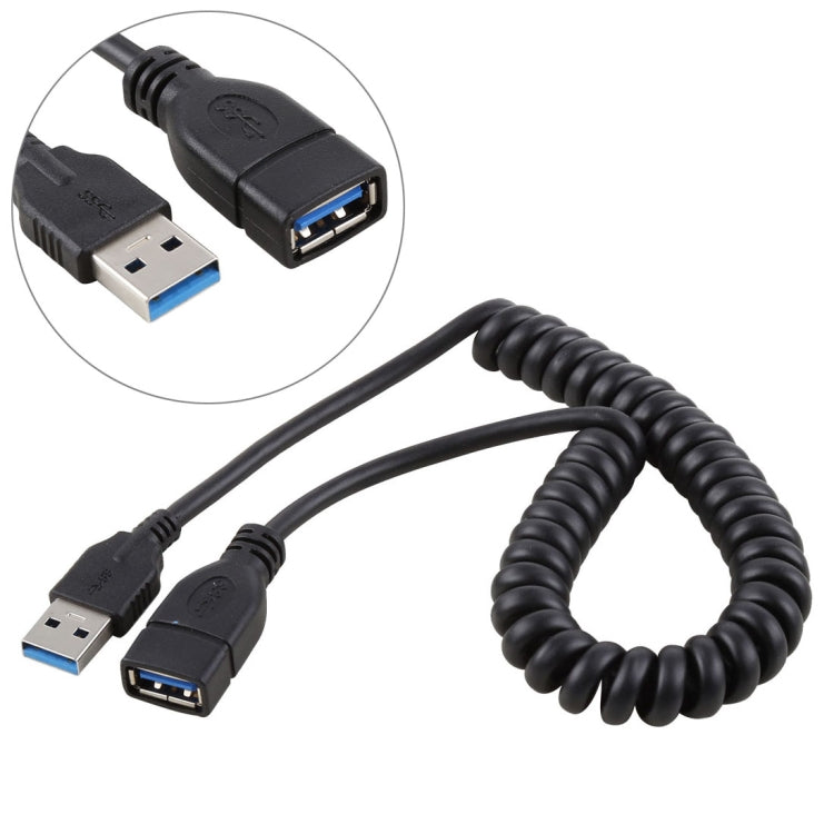 Cabo de extensão retrátil com mola USB 3.0 macho para fêmea de alta velocidade 1,5m