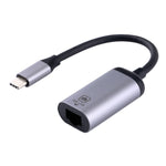 Adaptador conversor macho Tipo-C / USB-C para fêmea Gigabit RJ45, Gigabit RJ45 fêmea