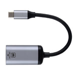 Adaptador conversor macho Tipo-C / USB-C para fêmea Gigabit RJ45, Gigabit RJ45 fêmea