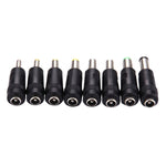 Conjunto de adaptadores de energia 8 em 1 com interface fêmea 5,5x2,1mm para múltiplas interfaces macho para portáteis HP / Sony / Acer / ASUS / DELL