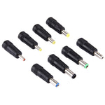 Conjunto de adaptadores de energia 8 em 1 com interface fêmea 5,5x2,1mm para múltiplas interfaces macho para portáteis HP / Sony / Acer / ASUS / DELL