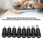 Conjunto de adaptadores de energia 8 em 1 com interface fêmea 5,5x2,1mm para múltiplas interfaces macho para portáteis HP / Sony / Acer / ASUS / DELL
